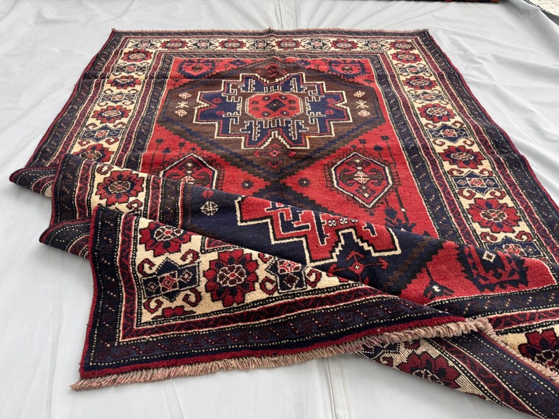 5x7 Afghan Hand Knotted Vintage Baluchi Rug Geometric Tribal Turkmen Area Carpet gallery