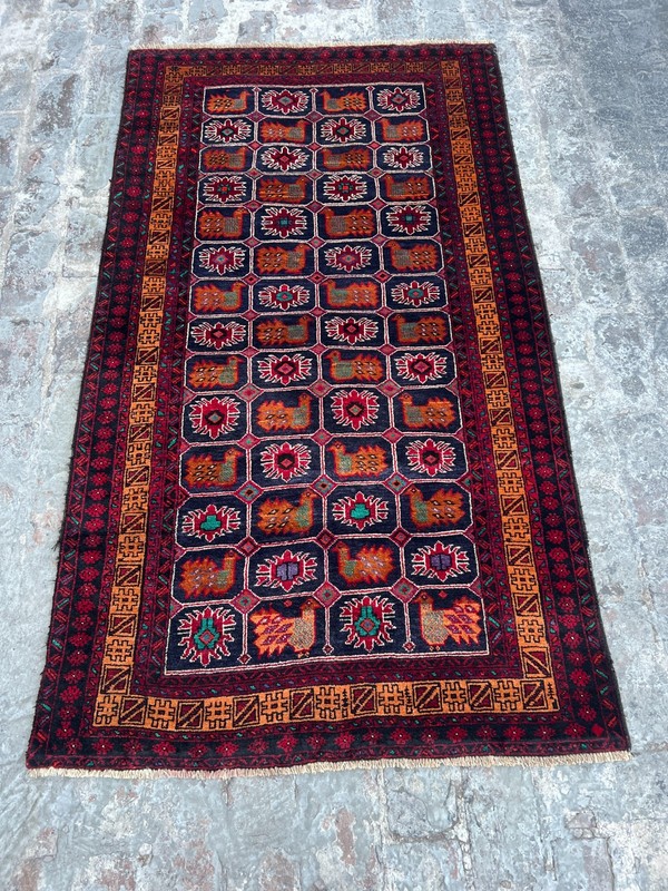 4x6 Vintage Pictorial Soft Decor Rug - Wool, Tribal Pattern Nomadic Art Rug gallery