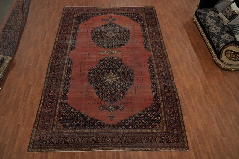 Pre-1900 Vegetable Dye Hand-knotted Traditional Large Rug Antique Carpet 10x16 gallery