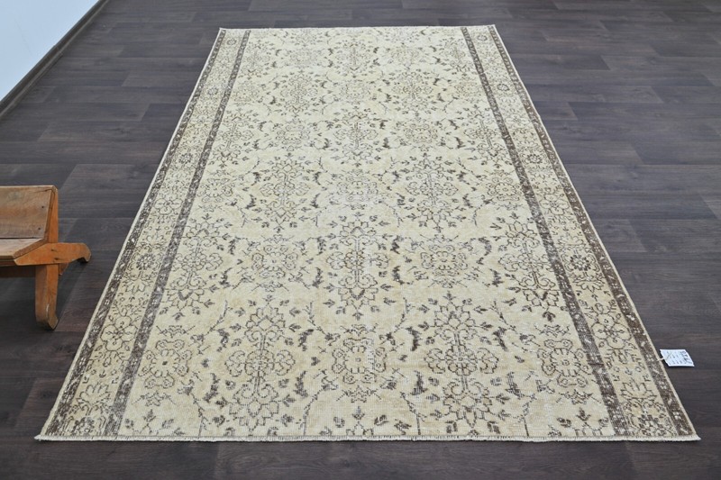 Oushak Turkish Vintage Rug 5x8 Kilim Rug Anatolian Handmade Boho Decor BEIGE gallery