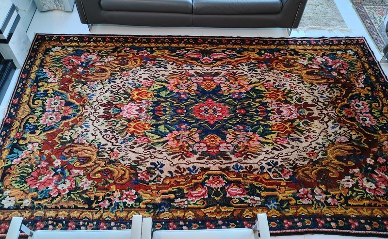 EXCEPTIONAL LARGE ORIGINAL MIDDLE EASTERN RUG GOLFARANG DESIGN 138 X 82" gallery
