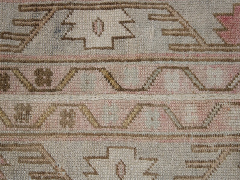 1.5 x 6.3 Feet Handmade Beige Brown Patchwork Turkish Runner Rug – 46 x 194 cm V gallery