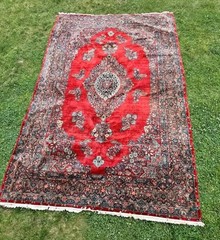 Vintage Kazvin Rug 10.5’x15.5′ Hand Knotted Wool Arak c1930 16 Point Medallion