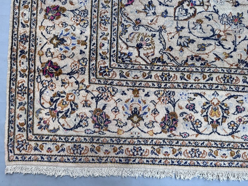 8 X 11.5 foot Stunning Vintage Authentic Oriental Keshani Floral Palace Carpet gallery