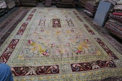 Vintage European Austrian Savonnerie Wool rug 16’9 x 9’6 Handmade Excellent MCM