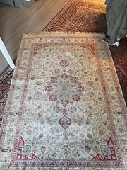 Beautiful terracotta – beige Turkish Hereke silk rug 6’3 X 4’2