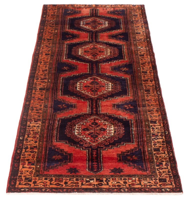 3'7" x 9'5" Vintage Hand-knotted Runner Rug Traditional Oriental Wool Carpet gallery