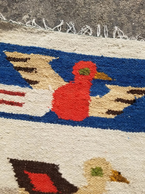 Vintage Traditional Handmade South American Wool Multicolor Kilim 4.5x2.5 ft gallery