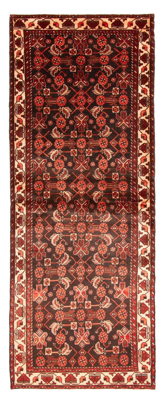 3'8" x 9'10" Vintage Hand-knotted Runner Rug Traditional Oriental Wool Carpet gallery