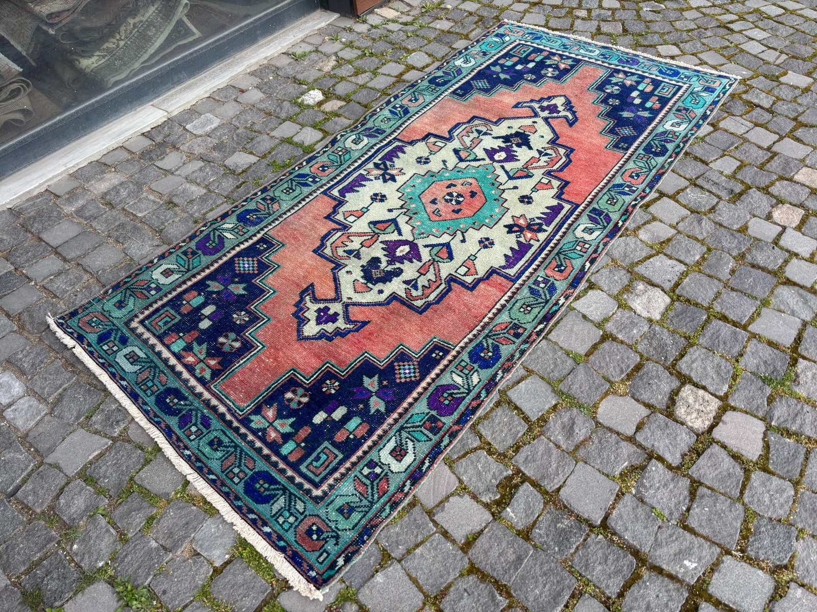 Area rug, Turkish rug, Vintage rug, Handmade rug, Wool rug Carpet | 4,3 x 7,8 ft gallery