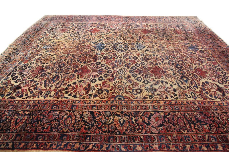 9x12 Estate Antique Handmade Traditional Wool Rug Gold 274cm x 365cm c.1890 gallery