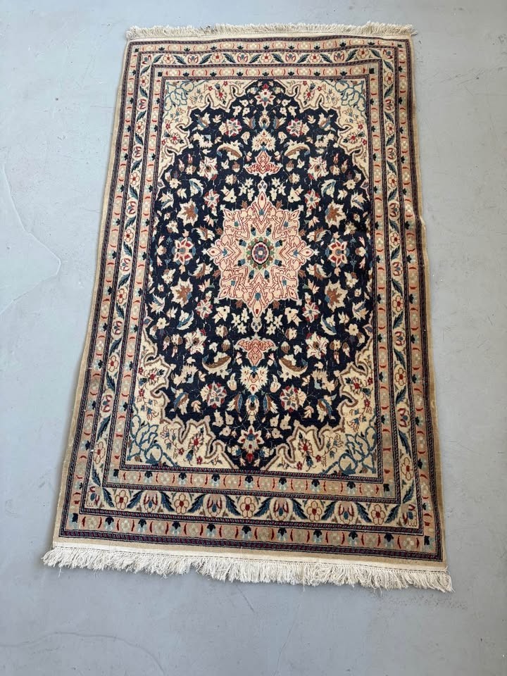 VINTAGE KARAJEH SOUTHWEST PERSIAN GEOMETRIC RUG 6' 5" X 3' 7" gallery