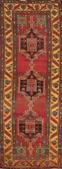Vintage Geometric Wool Traditional Style 13′ Runner Rug Hand-knotted 4×13