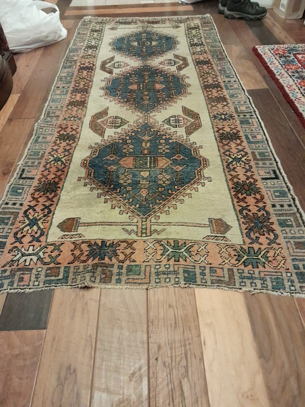 1800"s Oriental Anatolian Rare Karabagh Kazak long rug nice color H/knotted gallery
