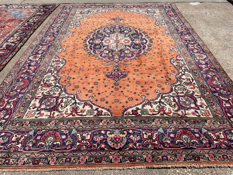 FINE ANTIQUE RUG 7x10 HAND-KNOTTED VINTAGE ORIENTAL handmade persimmon coral 6x9 gallery