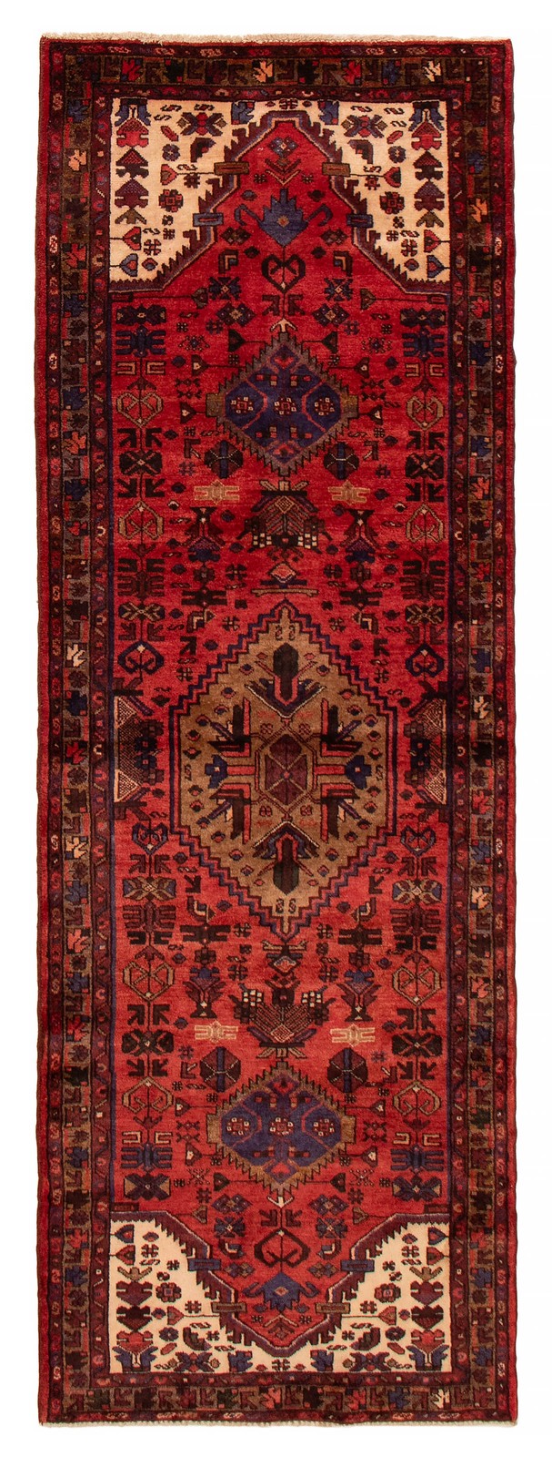 3'4" x 9'5" Vintage Hand-knotted Runner Rug Traditional Oriental Wool Carpet gallery