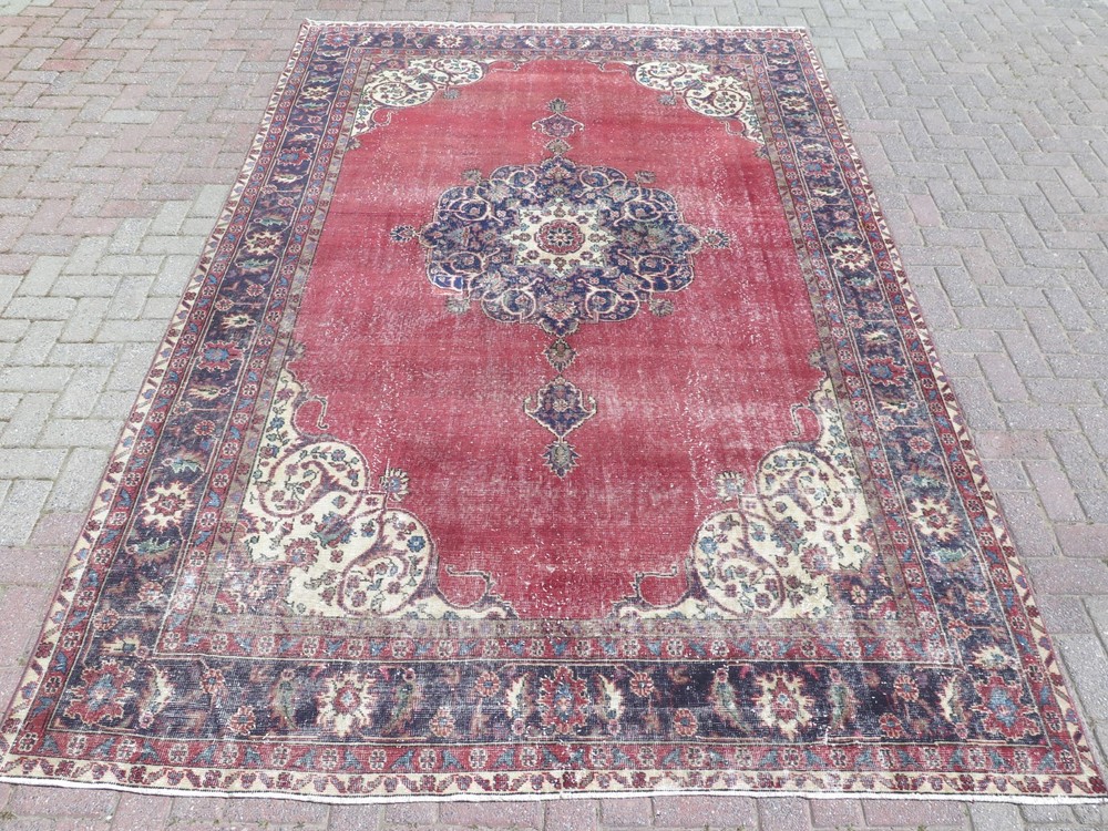 Area Rugs, Vintage Turkish Carpet, Oushak Large Rug, Handwoven Carpet 87"X132"