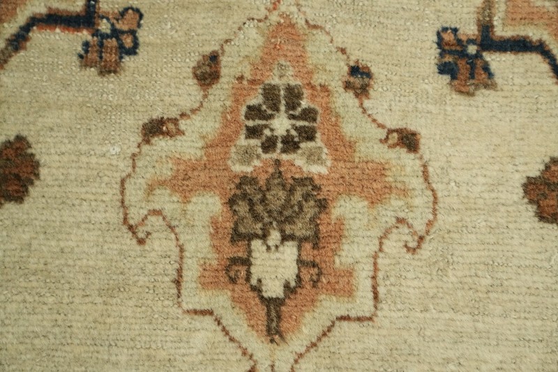 Pre-1900 4x6 Antique Beige Traditional Rug in Geometric Gold & Ivory Design gallery