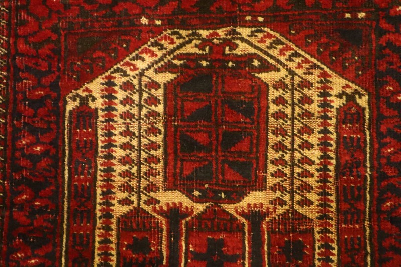 COLLECTORS' ITEM Antique Kizil Ayak Natural Vegetable Dye Afghan Turkoman Carpet gallery