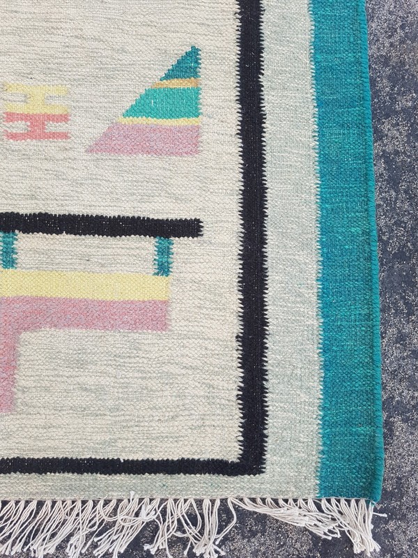 Vintage Traditional Handmade Beautiful Turkish Kilim Floor Rug Carpet 161x92 cm gallery