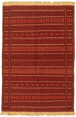 Vintage Hand Woven Area Rug 3’3″ x 5’1″ Traditional Wool Oriental Carpet
