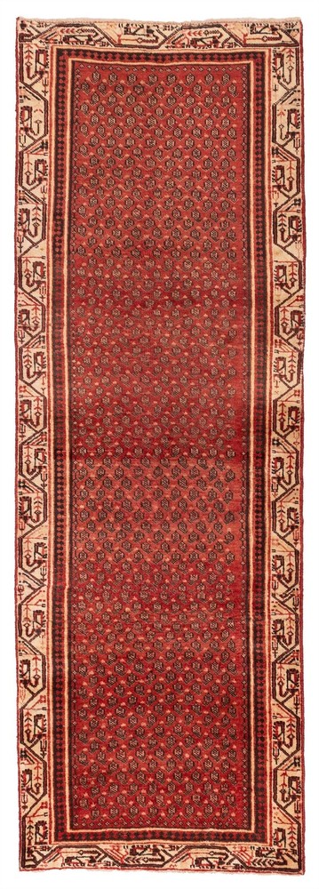 Vintage Hand-knotted Runner Rug 3'1" x 9'5" Traditional Oriental Wool Carpet