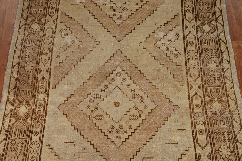 Pre-1900 Vegetable Dye Khootan Oriental Area Rug 6x11 Antique Hand-knotted Rug gallery
