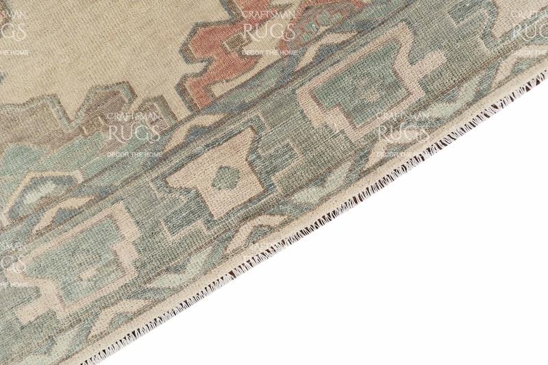 Handwoven Floral Medallion Rug – Geometric Border, 8x10 ft gallery
