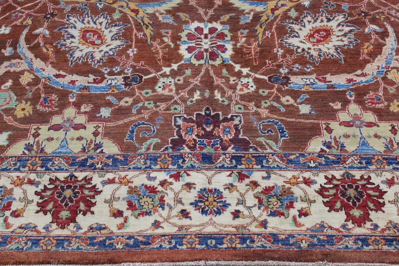 Top Quality 9'x12 Handmade Oriental rug,Light Brown colorful vegetable dye rug gallery