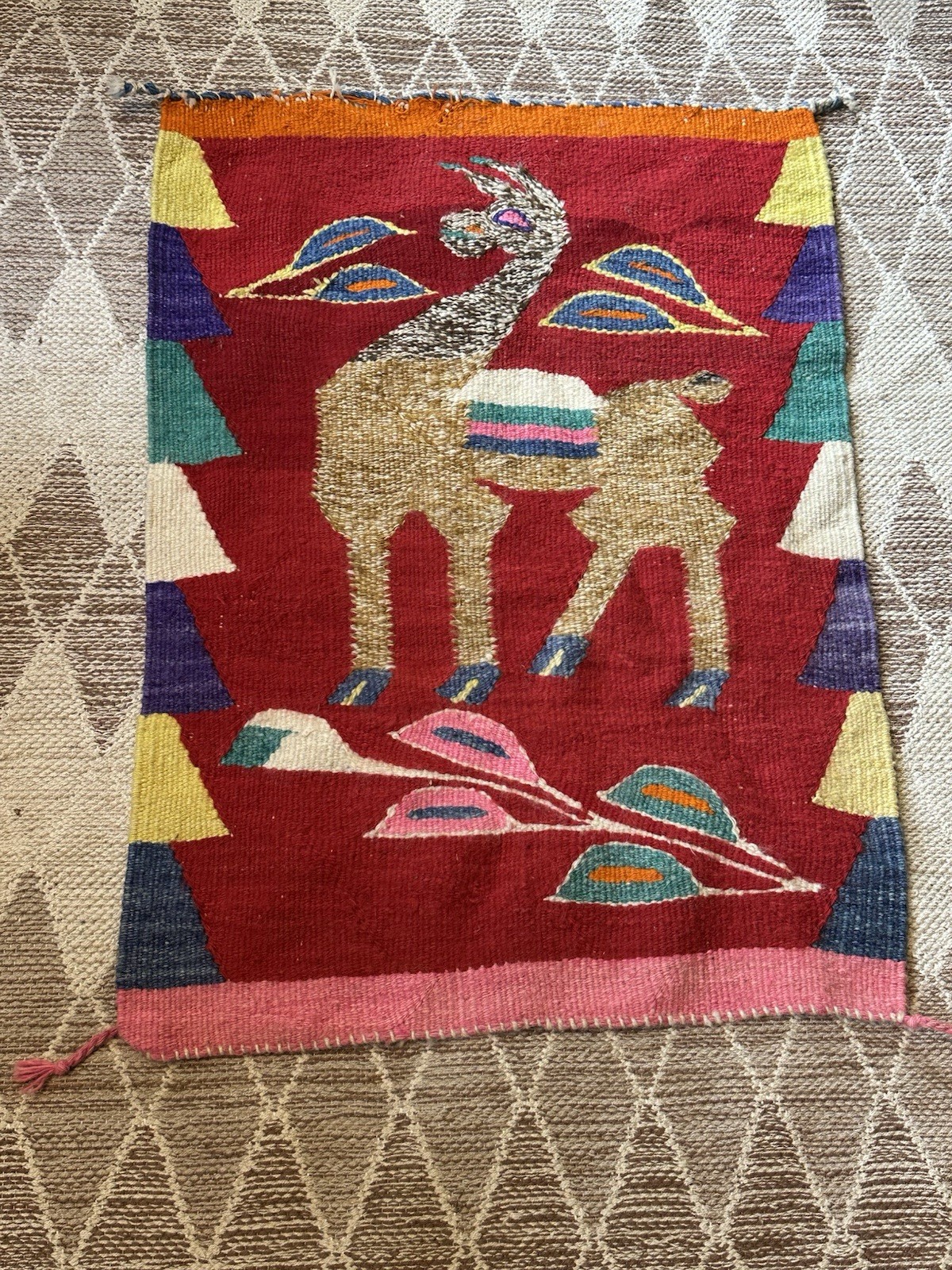 Antique Wool Textile Art Rug Bolivian gallery