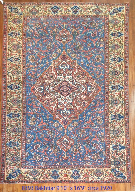 Antique Sky Blue Bakhtiar Rug 10'x17' gallery