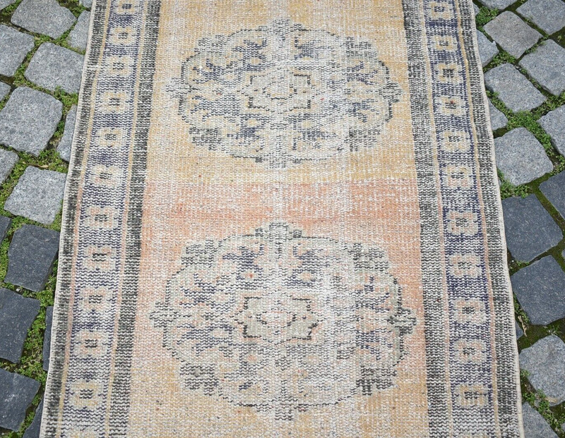 Vintage Runner Rug 30'' x 132'' Turkish Hand Knotted Rug Hallway Oushak Area Rug gallery