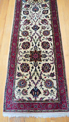 2’6″ x 12′ Excellent Indo- Tabrizz Floral Hand Knotted Wool Runner Rug