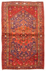 Vintage Hand-Knotted Area Rug 4’2″ x 6’10” Traditional Oriental Wool Carpet