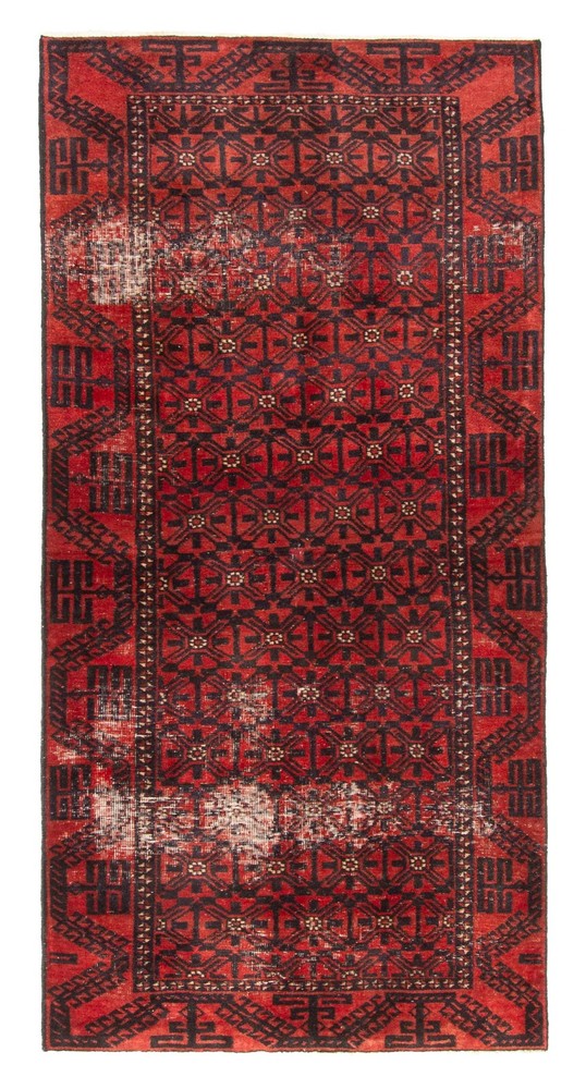 Vintage Hand-Knotted Area Rug 3'3" x 6'10" Traditional Oriental Wool Carpet