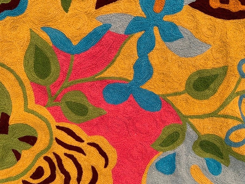 Vintage Aubusson Rug: Hand-woven Chain Stitch Carpet, Home Decor 2x3 ft gallery