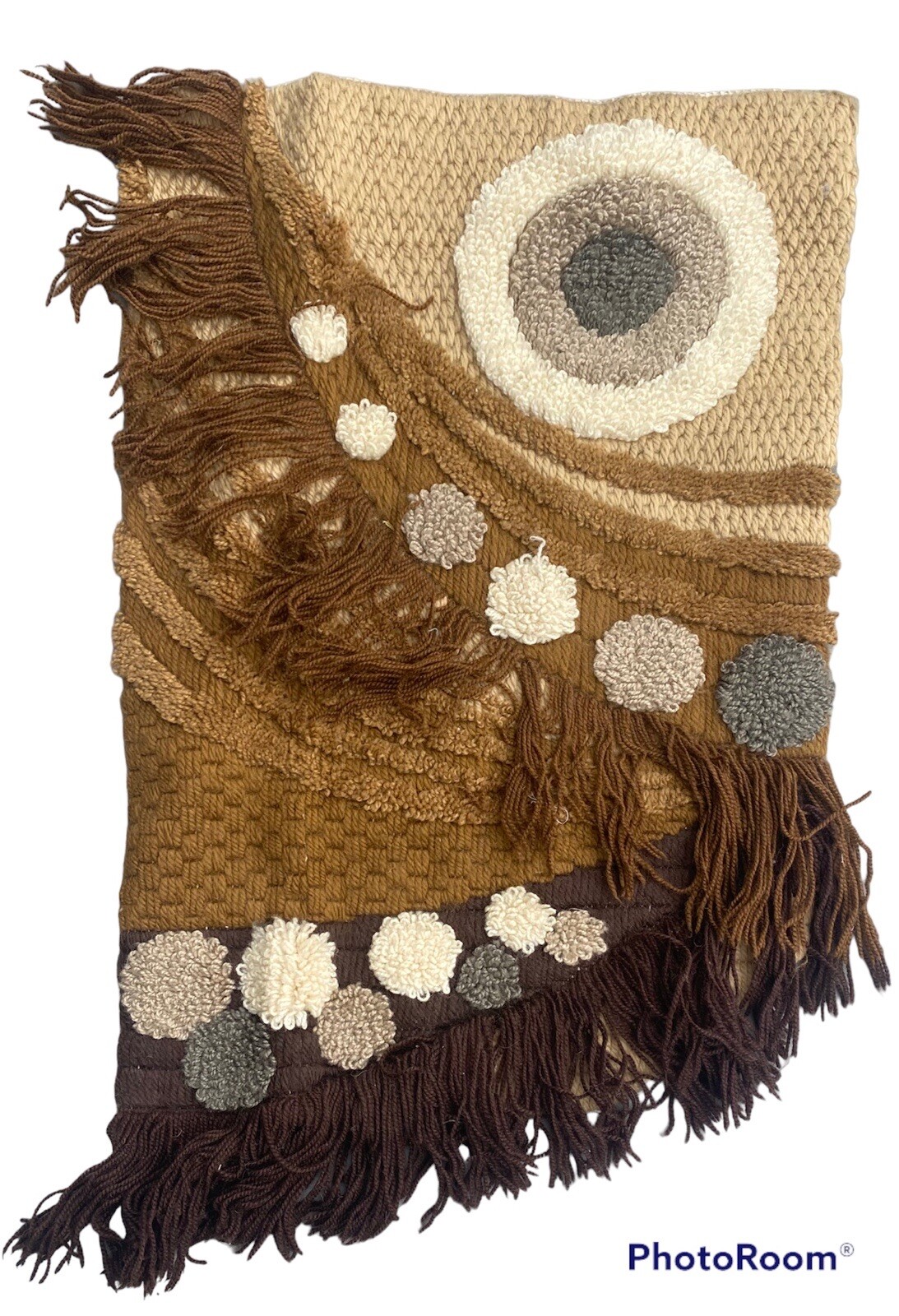 Vintage Scandinavian Swedish Wool Rya Weaving Rug Wall decor 78x48cm gallery