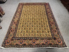 Fine Antique Caucasian Shirvan Rug 4×6 ft Hand Knotted Heris Kazak Vintage Rug