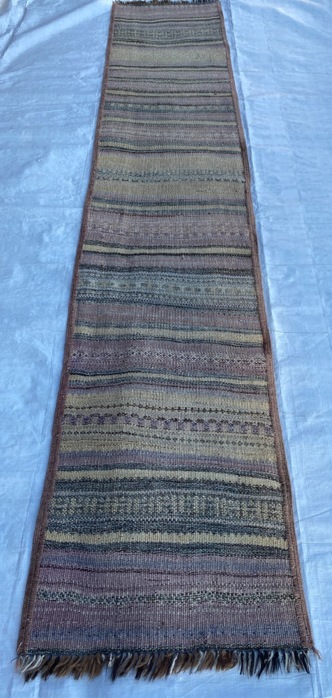 2x10 ft Traditional Hallway Runner Tribal Faded Afghan Handwoven Turkmen Kilim