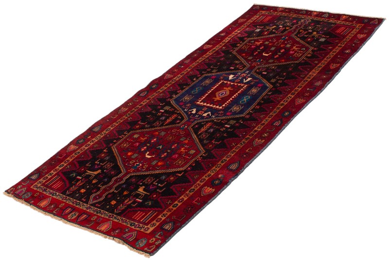 3'11" x 9'3" Vintage Hand-knotted Runner Rug Traditional Oriental Wool Carpet gallery
