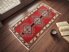 Small Handknotted Turkish Wool Rug Vintage Bohemian Accent Mat 1,6 x 2,9 ft