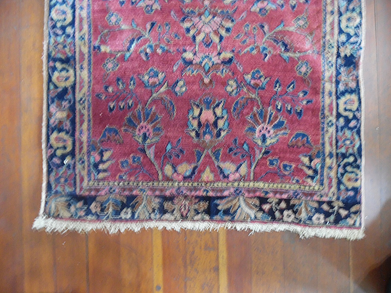 Antique Sarouk Rug 2'8" X 5'8" Runner Floral Design gallery