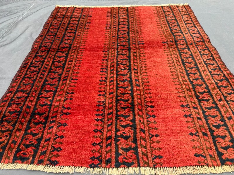 Antique Turkmen Rug 2'8x3 – Hand-Knotted Wool Accent Mat Tribal Afghan Decor gallery