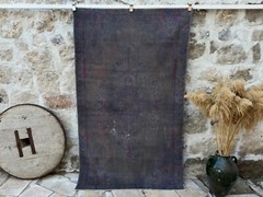 Hand-Woven Turkey Carpet 4×7 Black Cotton Overdyed Rug Medium Size Area Carpet