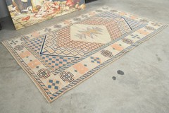 4×6 Turkish Area Rug Hand-Knotted Vintage Oushak Rug Small Boho Decor Carpet,600