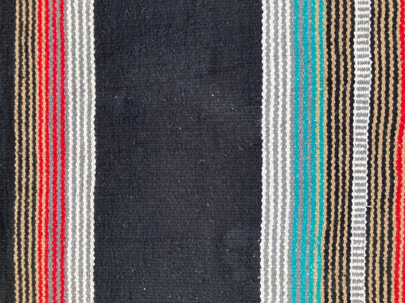Vintage Handmade Traditional Navajo American Striped Kilim Floor Rug 163x78 cm gallery