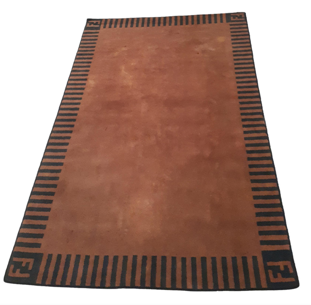 Fendi Casa Rug Vintage Italian Short Pile 1980's
