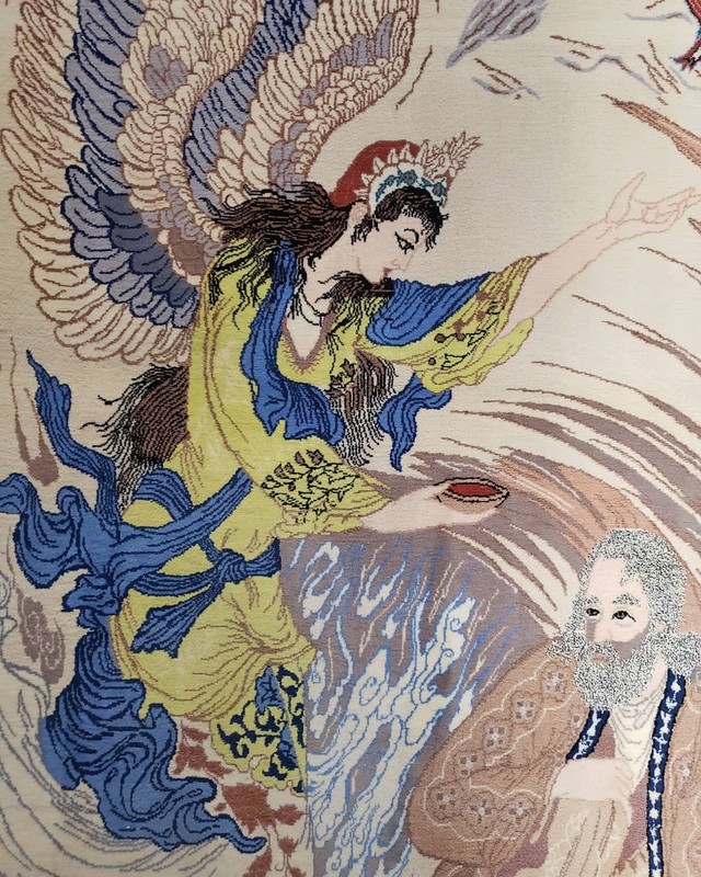 Pictorial Rug 3.6 x 6 Angel Prophet Kork Wool Silk Foundation Wall Hanging Rug gallery