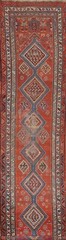 Pre-1900 Heriz Bakhshayesh Runner Antique Rug 3’x16′ Vegetable Dye Handmade Rug