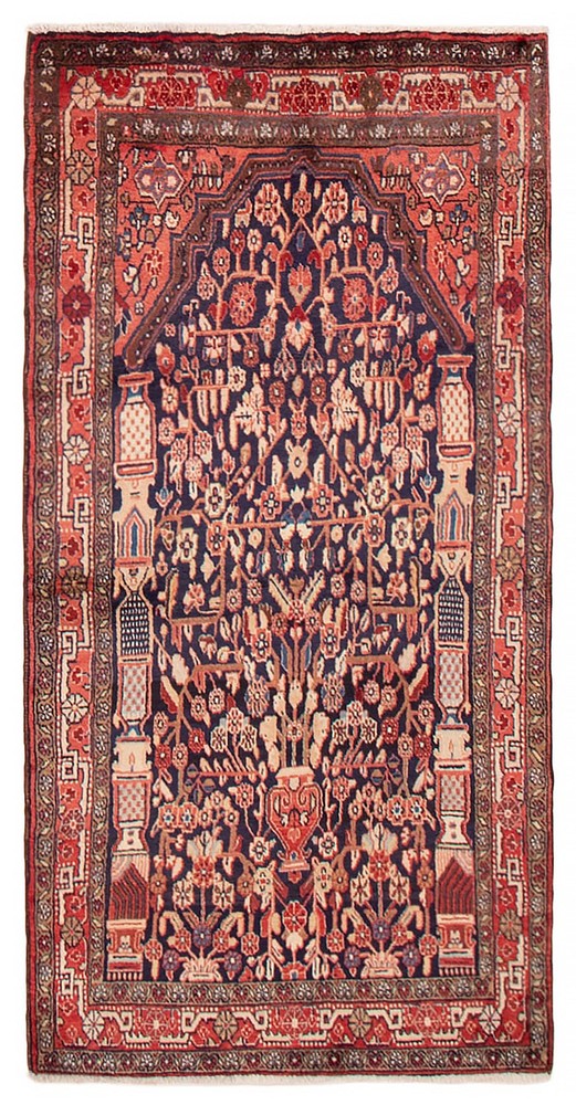 Vintage 3'4" x 6'10" Traditional Hand Knotted Vegetable Dye Wool Area Rug
